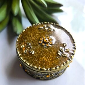 2/$20-VTG💫 Trinket Box Copper Enamel Finish